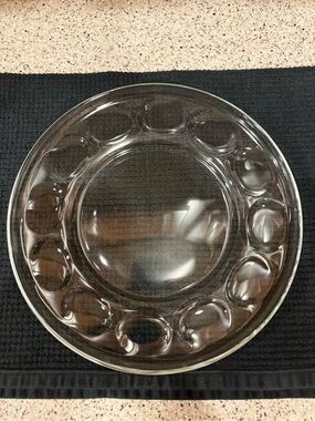 Vintage Pyrex Clear Glass Deviled Egg/Relish Plate or Easter Egg 11 Inch